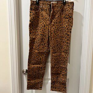 NWT Madewell Stovepipe Cheetah Jeans Size 31